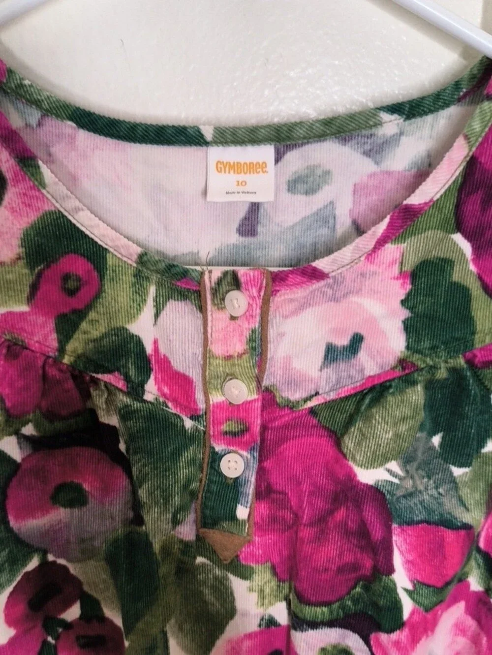 Gymboree Pink and Green Floral Knit Dress